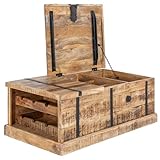 Invicta Interior Massivholz Couchtisch Bodega 100cm Mangoholz...